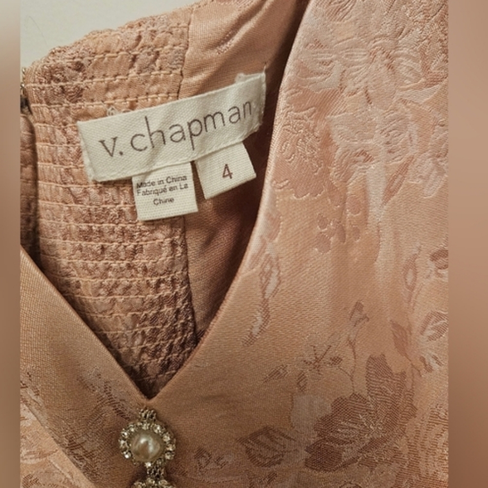 V. Chapman Pink High-Low Gown Plunge Neckline - Picture 8 of 11